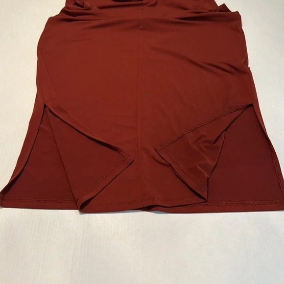 Banana Republic Terracotta Orange Sleeveless V-Neck Midi dress Size M - Picture 8 of 12